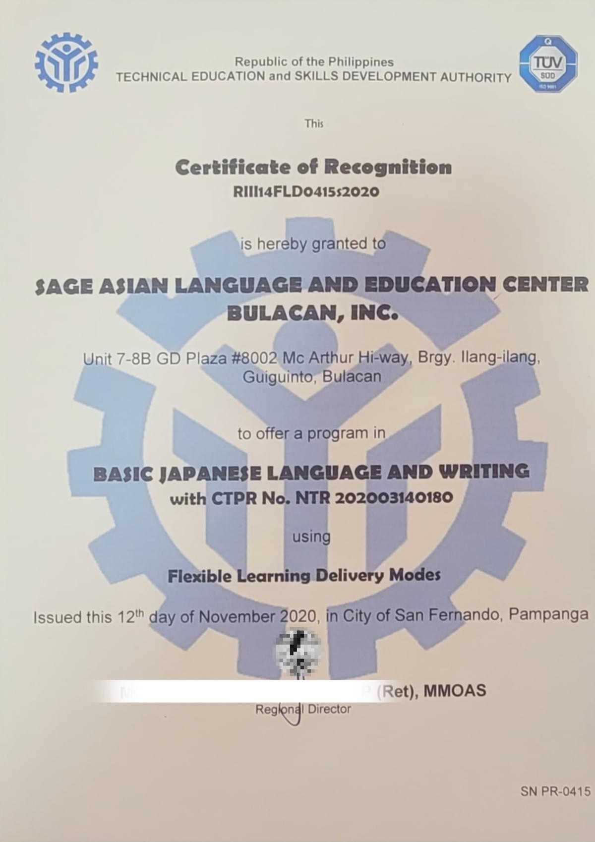  — Lisa Chen “I appreciated the unlimited review sessions. They helped reinforce my learning and boosted my confidence!”  Our students have successfully achieved fluency in Japanese with Sage Bulacan Good Day!

Sage Asian Language & Education Center Bulacan, Inc.

Unit 7-8B GD Plaza, Brgy. Ilang-ilang, Guiguinto, Bulacan 3015.
Landmark: in front of Waltermart Guiguinto.

We cater:
📌 Face to Face classes
📌 N5 and N4 course for 400 hours
(4 months and/or onwards of study)
📌 5 hours a day
📌 Mondays to Fridays

📌 Schedules:
AM CLASS: 
8:00am-  1:00 pm
PM CLASS
1:00 pm - 6:00 pm

*opening of class varies on the schedule availability

P35,000 tuition fee
- 13,000 upon enrollment
______
P 22,000 remaining balance
/  payable for 4 months
______
A. P5,500 monthly
B. P2,750 every two weeks

Expensive? Well no😉🇯🇵

SAGE Bulacan is one of the most AFFORDABLE Japanese Language School in Bulacan😍
* TESDA accredited Japanese Language School
* UNLIMITED REFRESH for FREE
* UNLIMITED REVIEW for FREE
* BEST POSSIBLE OPPORTUNITIES: Fostering greater competitiveness and opening pathways for the student's future endeavors.

Fun and creative learning towards success.😍