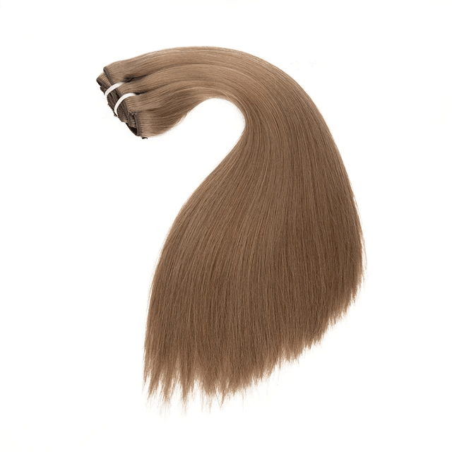 20-Inch STRAIGHT Clip-In Human Hair Extensions – Dark Blonde #12 (8 Pieces, 120g)