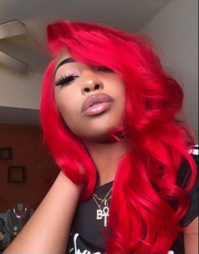 20-Inch BODY WAVE Clip-In Human Hair Extensions – Intense Red (8 Pieces, 120g)