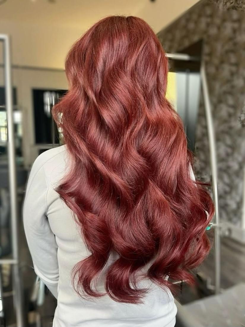 Dark Auburn (#33) – 20” Straight Clip-In Hair Extensions (8 Pieces)