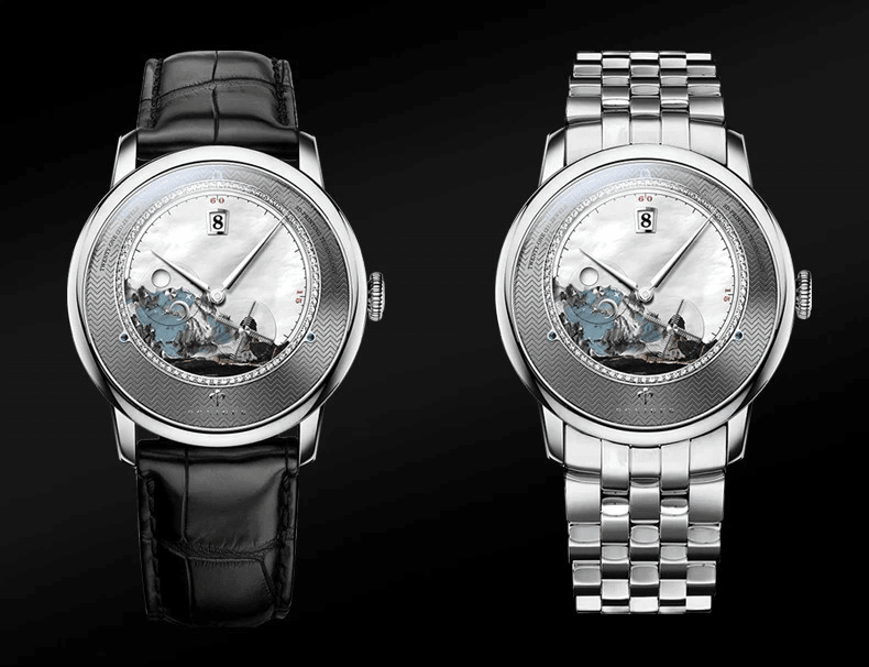 Poniger Künstler Automatikuhr Windmühle