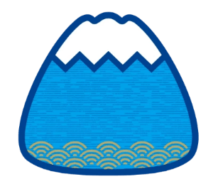 青い海藻シートを巻いた富士山型おにぎりのイラスト 青い海藻シートを巻いた富士山型おにぎりのイラスト