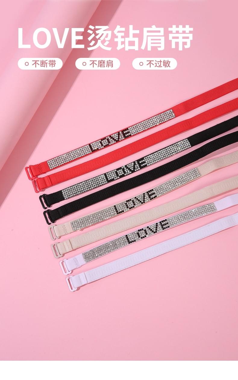 Love rhinestone shoulder strap 1.2cm