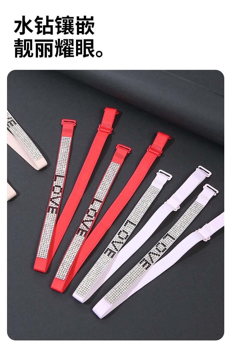 Love rhinestone shoulder strap 1.2cm