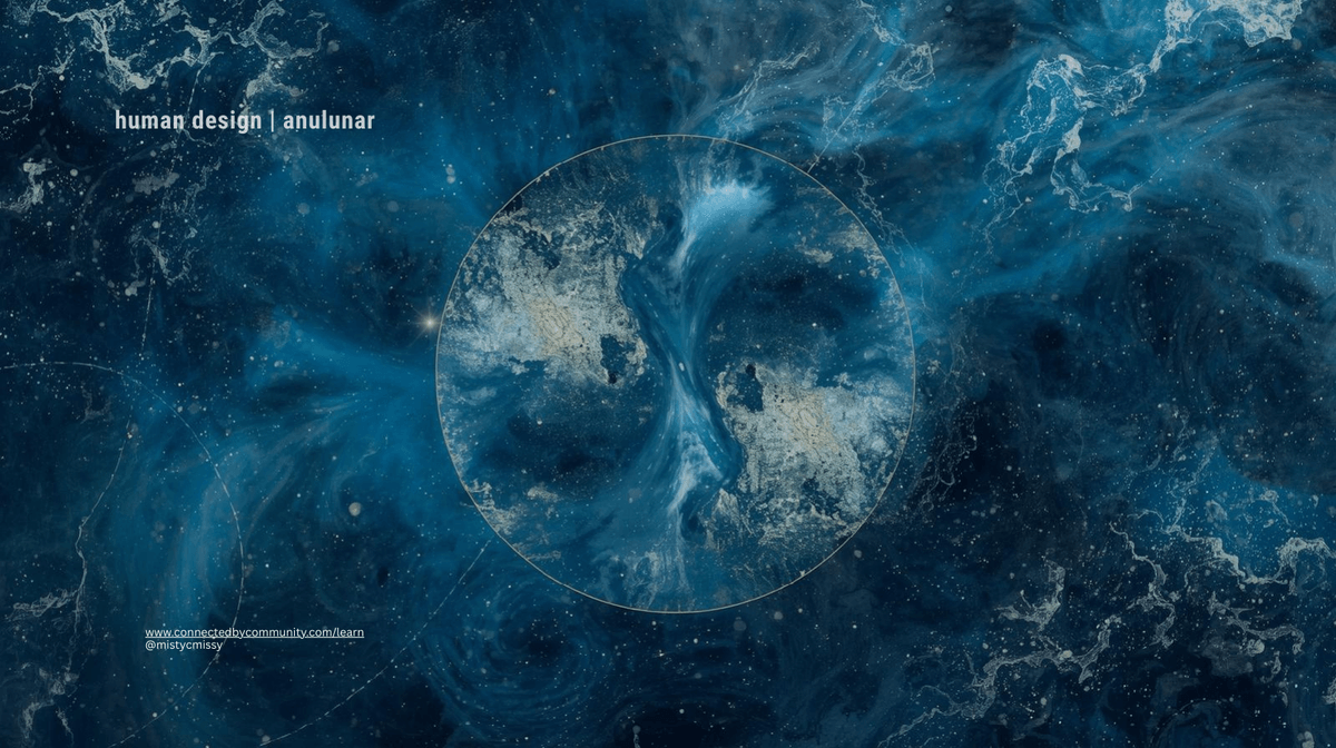 Human Design artwork for the Right Angle Cross of Maya 32 42 62 61, featuring swirling deep blue cosmic waters and mirrored forms, symbolizing preservation, completion, clarity, and inner truth beneath illusion.