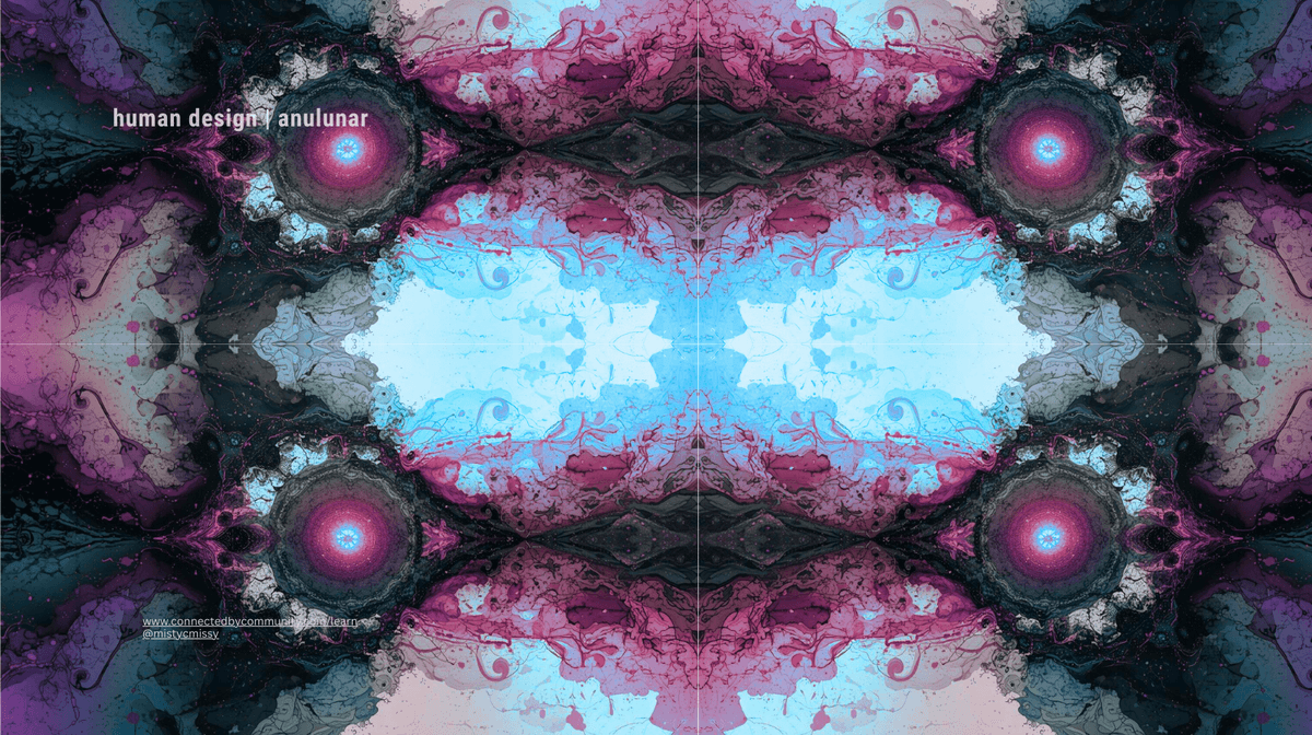 A symmetrical, kaleidoscopic digital painting in vibrant magentas, deep blacks, and brilliant light blues. Four glowing pink and blue orbs at the corners symbolize the intense provocation of Gate 39 and the corrective clarity of Gate 18, anchored by a central luminous core representing the emergence of joy through upheaval.