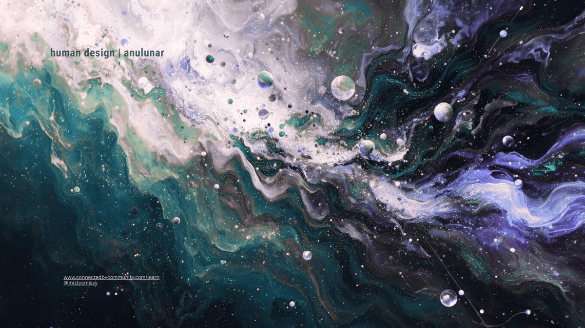 An abstract, fluid digital painting resembling a cosmic nebula in shades of deep teal, violet, and soft cream, interspersed with floating spheres and stardust. This imagery represents the Left Angle Cross of Uncertainty and the 'Alchemist of Value & Intimacy' transforming cosmic uncertainty into grounded, tangible fulfillment