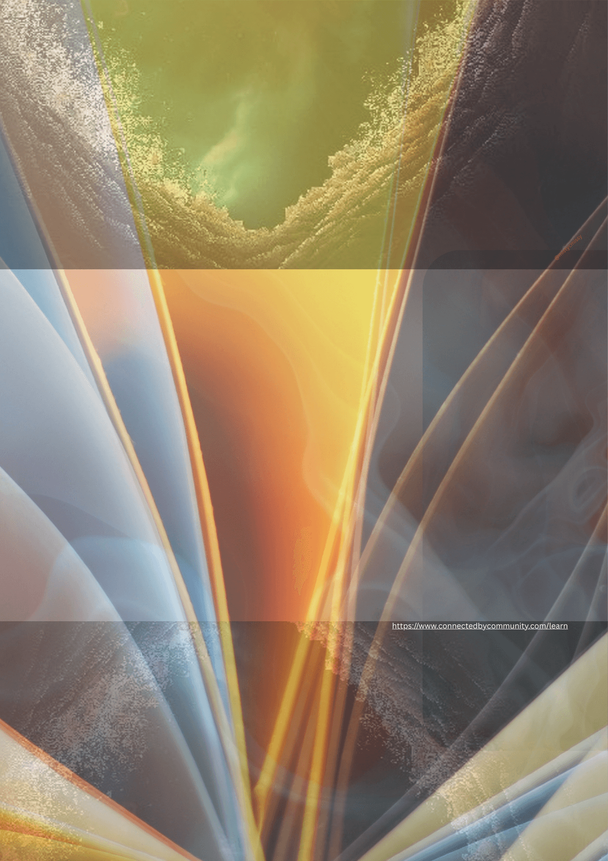 Abstract Human Design art for the Juxtaposition Cross of Thinking, featuring ethereal light beams and geometric patterns representing logic, mystical insight, and evolving values.