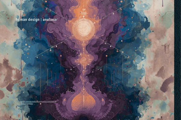Vibrant cosmic radiatnce with fiery golden energy swirling blue flames, lunar motifs, and starry purple nebula on textured cosmic frame, embodying Left Angle Cross of Alignment (27/28 | 19/33) sacred nourishment and purpose alchemy