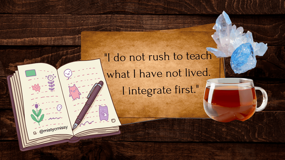 Journal, talisman and tea used in Human Design 4/6 Wisdom Integration ritual.