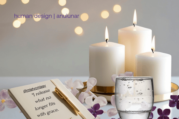 “Human Design 4/6 Relationship Integrity ritual with candles, paper and water bowl on altar.”