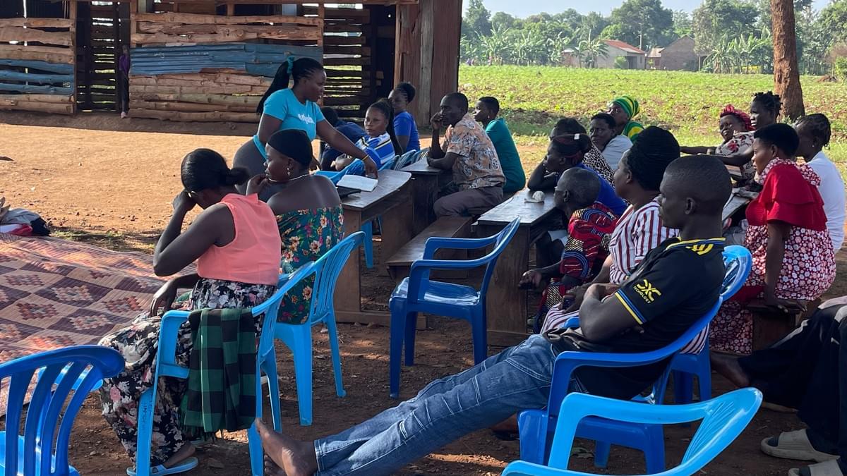 Akampa Secret, a teacher coach in Mayuge leading a session with the ECD teachers.