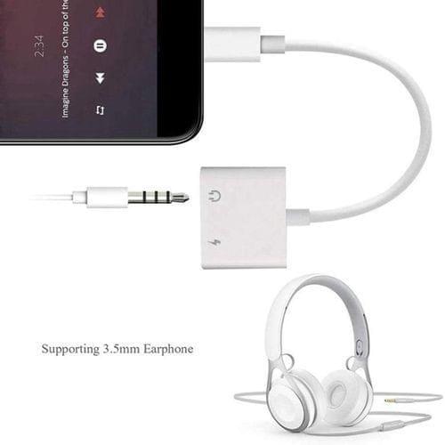 2 in 1 iPhone to headset and charging adapter 8 Pin 3.5mm