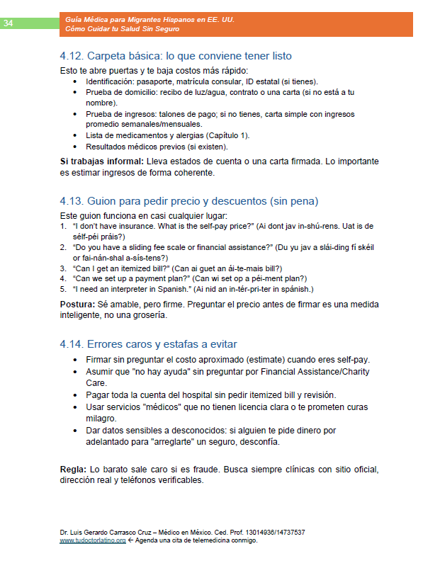 Guía Médica para Migrantes Hispanos en EE.UU. (PDF)