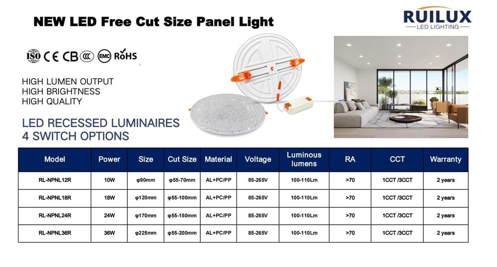  Diamond LED panel light free cut hole 