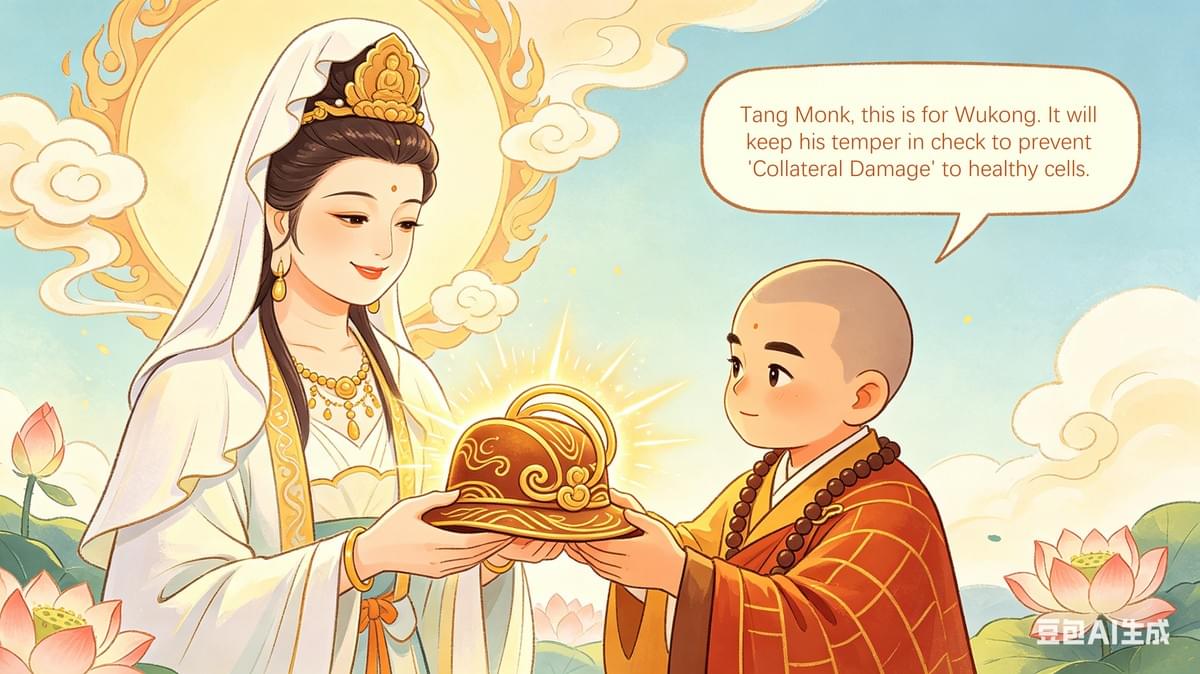 Episode 6: Guanyin’s Gifts – The Immune Gear-Up! After over two hours of intense combat, the Master and his disciples finally cleared the depths of Shancha Ridge, securing the "Great Tang Kingdom’s" first line of defense. Because General Yin had cooperated, Tang Monk kept his promise and let him go. The tiger-demon, moved to tears, fled the ridge, vowing never to do evil again. Despite their victory, the team was exhausted. Sun Wukong rubbed his aching arms. "Master, these demons are stubborn! My arms are sore from swinging the cudgel, and I still struggle to control my temper. I almost hit the 'commoners' (healthy cells) back there!" Zhu Bajie sighed, nursing his bruises. "I felt weak too, Master. Sometimes I wanted to send 'Battle Signals' (Cytokines) to Wukong and Sandy, but I just couldn't muster the energy. Plus, I almost got distracted and started slacking off mid-fight." Sha Wujing (Sandy) scratched his head sheepishly. "I can make 'Magic Treasures' (Antibodies), but they weren't strong enough or specific enough to stop the toxins quickly. If I were faster, you two wouldn't have been hurt." Tang Monk smiled warmly. "You all did your best. However, our 'Immune Squad' lacks the proper gear. Wukong is too impulsive (Over-activation), Bajie is a bit lazy (Lack of signaling), and Sandy hasn't fully mastered his production. We need the right tools to fix these flaws." Suddenly, the sky erupted in golden light. Guanyin Bodhisattva descended on a lotus throne, radiating peace. The disciples knelt in respect. "Greetings, Bodhisattva!" "Rise," Guanyin said kindly. "I have watched your journey and seen your struggles. I have brought three special treasures to upgrade your 'Immune Combat Power' and protect the Great Tang." The disciples' eyes lit up. Guanyin first handed an upgraded Golden Hoop to Tang Monk. "Tang Monk, this is for Wukong. It won't just keep his temper in check to prevent 'Collateral Damage' to healthy cells; it will also boost your own Antigen Recognition and Presentation. You will identify the demons' weaknesses (Antigen Peptides) much faster and relay that info to the team." Next, she gave an upgraded Nine-Toothed Rake to Pigsy. "Bajie, this corresponds to your CD40L molecules and Cytokines. Its nine teeth represent the nine main 'Battle Signals.' It will make you a master commander, allowing you to activate Wukong and Sandy instantly. No more slacking off—you are now the heart of the team's communication!" "Thank you, Bodhisattva!" Pigsy cheered, feeling a surge of focus he’d never felt before. Finally, she gave an upgraded Crescent Staff to Sandy. "Sandy, this represents Mature Antibodies. It will help you precisely target demons, 'seal' them, and neutralize their poisons. You will now be able to mass-produce specific 'Magic Treasures' to ensure no toxin goes un-neutralized." Guanyin then handed Tang Monk the Brocade Cassock and the Nine-Ringed Staff. "The Cassock represents the Complement System—it acts like an automated defense that can directly 'pop' (Lyse) demons. The Staff represents the Phagocytes—it will help you clean up any leftover demon fragments so they don't return." Guanyin looked at them seriously. "These are just tools. Your real strength comes from Coordination and Belief. The core of the immune system is Precision, Activation, and Cooperation. Only by working as one can you protect the body." With a flash of light, she vanished. The disciples felt transformed. Wukong felt calmer, Pigsy felt energized, and Sandy felt more capable than ever. "Master!" Wukong exclaimed. "I feel balanced. I won't hurt the innocent cells anymore!" Tang Monk smiled, but his expression soon shifted. A strange, eerie energy drifted from the distance. "Something is wrong. This doesn't smell like an outside invader... it feels like an 'evil' coming from inside the Great Tang itself. Quickly, we must investigate!" ________________________________________ Educational Key: The "Immune Gear" Explained 1.	Antigen Presentation (Tang Monk): The process where the body identifies a germ and "shows" its pieces to the fighter cells. 2.	CD40L & Cytokines (Pigsy/The Rake): These are the chemical "emails" and "phone calls" cells use to tell each other to start fighting. Without these, the immune system stays "lazy." 3.	Mature Antibodies (Sandy/The Staff): Specialized proteins that lock onto specific germs like a key in a lock to stop them from working. 4.	The Complement System (The Cassock): A group of proteins in the blood that can land on a germ and literally poke holes in it until it bursts (Membrane Attack Complex). 5.	Phagocytes (The Nine-Ringed Staff): The "garbage collectors" of the immune system that eat up dead germs and debris. Reference: Antigen presentation (Tang Monk) Janeway's Immunobiology — “Antigen processing and presentation”: https://www.ncbi.nlm.nih.gov/books/NBK27156/ Nature Reviews Immunology — overview of antigen presentation pathways: https://www.nature.com/articles/nri.2016.46 CD40L & cytokines (Pigsy/The Rake) Janeway's Immunobiology — “T cell help for B cells; CD40–CD40L”: https://www.ncbi.nlm.nih.gov/books/NBK27153/ Annual Review of Immunology — CD40/CD40L and cytokine signaling in adaptive immunity: https://www.annualreviews.org/doi/10.1146/annurev-immunol-032713-120259 Mature antibodies (Sandy/The Staff) Janeway's Immunobiology — “Antibodies and B cell responses”: https://www.ncbi.nlm.nih.gov/books/NBK27159/ Nature Reviews Immunology — structure and function of antibodies: https://www.nature.com/articles/nri.2017.76 The complement system (The Cassock) Janeway's Immunobiology — “Complement system”: https://www.ncbi.nlm.nih.gov/books/NBK27150/ Nature Reviews Immunology — complement pathways and membrane attack complex: https://www.nature.com/articles/nri.2017.31 Phagocytes (The Nine Ringed Staff) Janeway's Immunobiology — “Phagocytes and innate cellular responses”: https://www.ncbi.nlm.nih.gov/books/NBK27149/ Nature Reviews Immunology — neutrophils, macrophages and phagocytosis: https://www.nature.com/articles/nri.2017.55