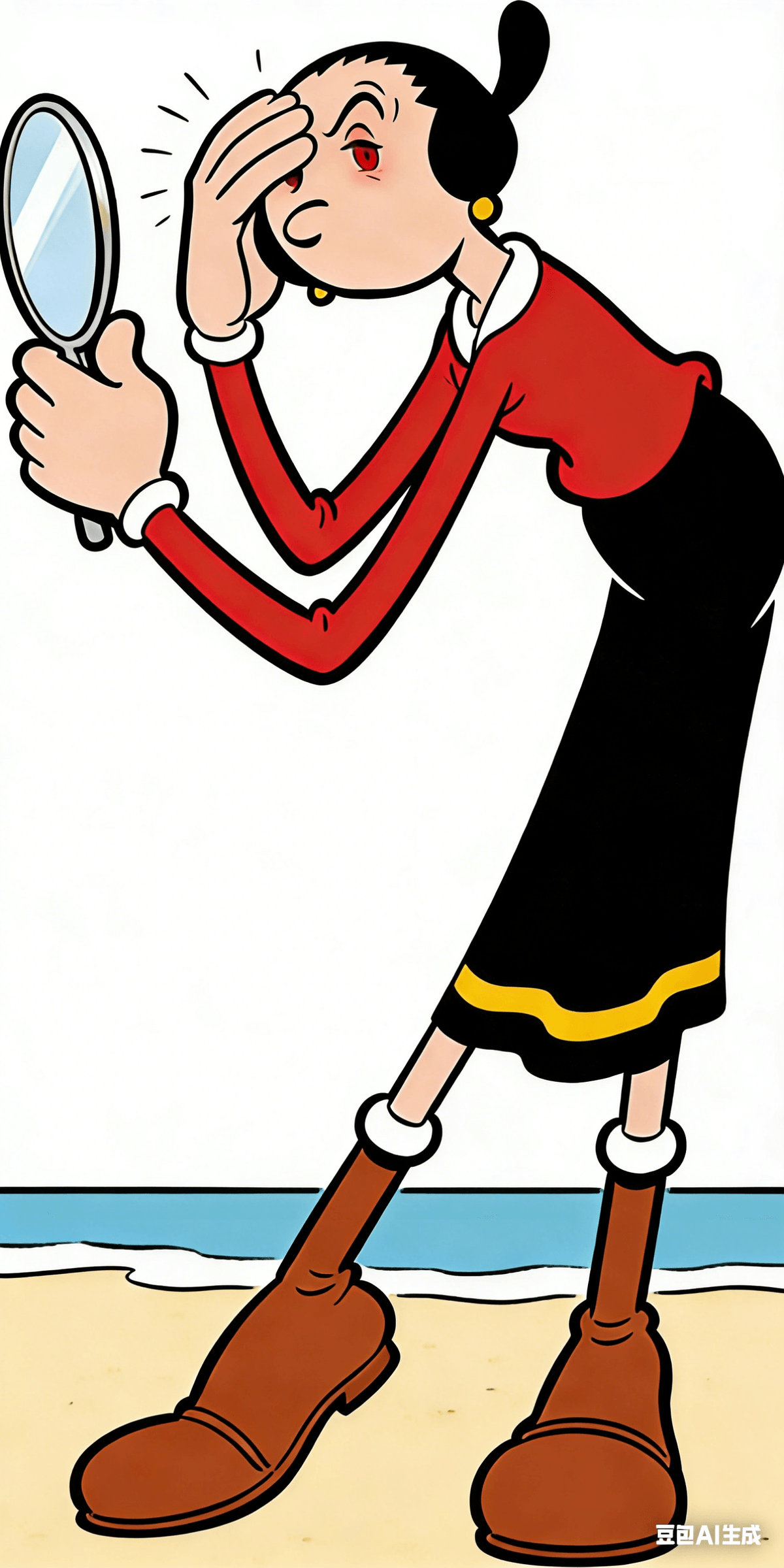 It was a beautiful, sunny day by the coastal town where Olive and her best friend Bluto lived. The sky was a clear, bright blue, and the waves crashed gently against the shore, sending a cool, salty breeze through the air. Olive sat under a colorful striped umbrella, her feet buried in the warm sand, watching Bluto practice his surfing skills. Bluto, with his strong arms and cheerful smile, laughed as he rode a small wave, wiping the saltwater from his face before paddling back out to catch another one. It was a perfect day—one that Olive had been looking forward to for weeks, a chance to forget her recent tiredness and just enjoy the sunshine. But suddenly, a sharp, stinging pain shot through Olive’s eyes. She blinked rapidly, trying to ease the discomfort, but her eyes started watering uncontrollably, making it hard to keep them open. She reached up to rub them gently, thinking it was just the bright sun or the sea wind irritating her eyes. “It’s nothing,” she told herself quietly. “Just a little dryness from the wind. It will go away soon.” She tried to focus back on Bluto, but the stinging only got worse, and her eyelids began to feel heavy and puffy. After a few more minutes, Bluto finished surfing and walked over to Olive, shaking the water from his hair. “Hey, Olive! Did you see that last wave I caught? It was a good one!” he said excitedly, handing her a cold bottle of water. But as soon as he looked at her face, his smile faded. “Whoa, Olive, are you okay? Your eyes are all red and puffy—did you get sunburned around them?” He reached out to gently touch her cheek, his voice filled with worry. Sure? Edit  Olive shook her head, feeling a little flustered. She pulled a small handheld mirror out of her bag and looked at her reflection. What she saw made her heart skip a beat. Her eyelids were swollen and red, and her eyes looked like they were bulging slightly, as if they were trying to pop out of their sockets—nothing like her usual bright, gentle eyes. “My eyes… why do they look like this?” she whispered, her hands trembling a little as she held the mirror. She felt a wave of panic wash over her—this wasn’t just wind or sun; something was really wrong. Bluto noticed her fear and sat down beside her, putting his arm around her shoulders. “Don’t worry, Olive. Let’s go check with the doctor who’s giving the health talk in the town square today. He’s supposed to be an expert on eye and thyroid health—maybe he can tell us what’s going on.” Olive nodded, too worried to say anything, and let Bluto help her stand up. They walked slowly toward the town square, Olive keeping her head down a little, afraid that people would stare at her strange-looking eyes. When they reached the square, a crowd of townspeople was gathered around a doctor in a white coat, who was standing on a small stage. The doctor was holding a poster with pictures of eyes and a thyroid gland, explaining something in a clear, friendly voice. “If you’ve been experiencing bulging eyes, excessive tearing, dryness, or puffy eyelids, don’t dismiss it as just tired eyes,” the doctor said, looking out at the crowd. “These could be signs of Thyroid Eye Disease, or TED for short. It’s a condition that’s often linked to an overactive thyroid, and it’s more common in women than in men. The sooner you get it checked, the easier it is to treat.” Olive’s ears perked up—every symptom the doctor mentioned was exactly what she was feeling. She looked at Bluto, her eyes wide with fear and realization. “Bluto, that’s me… that’s exactly what’s happening to me,” she said, her voice cracking. Bluto squeezed her hand reassuringly. “Let’s talk to him after his talk, okay? He’ll know how to help.” When the talk ended, they walked up to the doctor, and Olive told him about her symptoms— the stinging, the watering, the puffiness, and the bulging eyes. The doctor listened carefully, nodding as she spoke. He gently examined her eyes with a small flashlight, then said, “Olive, I think you might have Thyroid Eye Disease, which is often associated with Graves’ disease—an overactive thyroid. This isn’t something to panic about, but it is something we need to check out right away. Let’s get you some tests to confirm, and then we can start figuring out the best way to help you feel better.” Olive felt a little relieved to have a name for what was wrong, but she was still scared. She knew that this was just the beginning of her journey to get her eyes—and her health—back to normal. Science behind Thyroid Eye Disease (TED) is an autoimmune condition where the immune system mistakenly attacks the tissue behind the eyes, causing inflammation, swelling, and bulging. It is closely linked to Graves’ disease, a condition where the thyroid gland produces too much thyroid hormone. Early recognition of symptoms is key to effective treatment and preventing further eye damage.