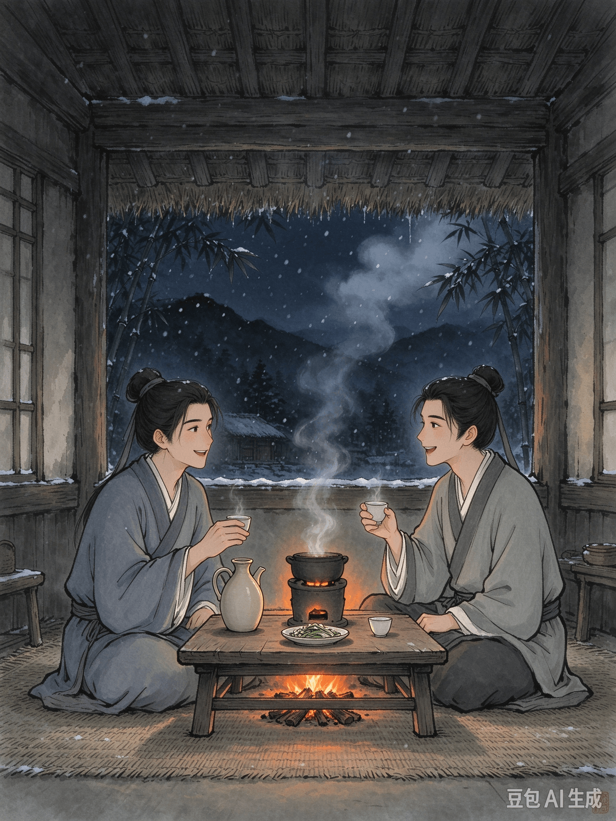 Classical Poetry Healing Article 3: Bai Juyi's "Asking Liu Nineteen" — Cherishing True Friends, Enjoying Simple Gatherings, and Alleviating Loneliness Through Warmth I. Original Poem Newly brewed, unfiltered wine, A small stove of red clay. Evening is coming, and the sky threatens snow, Will you join me for a cup? II. Poem Interpretation In just twenty characters, this is the gentlest chapter on social healing in classical poetry. It is specifically meant to cure the inner friction caused by empty solitude, social fatigue, and the loneliness of having no one who truly understands you. As dusk approaches and a snowstorm brews, the poet prepares newly brewed rice wine and a warm little stove. With a simple invitation—free of transactional pleasantries or complicated socializing—he merely hopes a kindred spirit will come over for a relaxed chat. This poem draws a sharp contrast between two types of socializing. One is obligatory, ineffective networking, filled with empty greetings, status comparisons, and mutual exploitation, which leaves you physically and mentally exhausted afterward. The other is the kind of intimate gathering seen in "Asking Liu Nineteen"—simple, sincere, and deeply relaxed. There is no need for deliberate masks or people-pleasing; you just chat around the stove, melting away the loneliness of solitude. Many people fall into two extremes of emotional exhaustion: they either fear the complexity of human relationships and completely isolate themselves, processing all their grievances alone while negative emotions pile up; or they are forced into extensive transactional socializing, reluctantly catering to others and draining their energy. Bai Juyi offers a balanced path: you don't need a massive network, but you must hold onto one or two true confidants. A cold, snowy night easily breeds loneliness, and the human heart inherently needs warm companionship. When a few genuine friends sit around chatting, you don't even need to unburden heavy hearts; just sitting together in company is enough to dilute the melancholy in your soul. True healing is never about stubbornly carrying all your emotions alone, but having someone willing to share the gentle, ordinary moments of life with you. III. Real-world Application The inner friction of loneliness is incredibly common among modern people. Young adults living alone return to empty apartments after work with no one to share their joys and sorrows, often sinking into low moods late at night. Workplace socializing often feels purely transactional, leaving people without friends they can truly confide in, forcing them to process troubles entirely on their own. Introverts may be reluctant to reach out, isolating themselves long-term, allowing unspoken worries to build up into endless overthinking. You can practice the mindset of "gathering around the stove" to bid farewell to loneliness and anxiety: •	Maintain a small circle of close friends and abandon ineffective socializing. Don't force yourself to fit into noisy crowds. Cut back on dinners filled with social climbing and calculation. Save your time for true friends whose values align with yours and whom you feel entirely comfortable around. High-quality companionship easily beats low-quality conformity. •	Proactively initiate simple invitations to break out of your isolated island. When you are feeling down or lonely, take the initiative to invite a good friend over. It doesn't require grand plans or reservations—a cup of hot tea, a simple meal, or just chatting on the couch is enough. Simple companionship can dismantle negative emotions and dispel the heavy weight of solitude. •	Drop the social mask and comfortably reveal your true self. You don't need to be perfect around genuine friends. Don't hide your fatigue, grievances, or vulnerabilities, and don't force a fake smile. Open up your heart; when your emotions are met with empathy, your loneliness will naturally dissipate. •	Embrace mutual effort and cherish each other's warmth. Maintaining a friendship shouldn't be one-sided. Proactively check in on your friends, and gracefully accept their company and comfort when you need it. This two-way emotional nourishment provides a long-lasting defense against life's loneliness and exhaustion. A snowy winter night calls for warm wine, and the hardships of the human world call for true friends. Hold onto a few genuine connections, enjoy the warmth of simple gatherings, dissolve the melancholy of solitude, and live a warm, relaxed life.  La poésie classique comme source de guérison Article 3 : « Invitation à Liu Dix-Neuf » de Bai Juyi — Chérir les vrais amis, apprécier les rencontres simples et apaiser la solitude par la chaleur humaine I. Le poème original Vin de riz fraîchement brassé et non filtré, un petit réchaud d'argile rouge. Le soir tombe et le ciel menace de neiger ; viendrez-vous partager une coupe avec moi ? II. Interprétation du poème En seulement vingt caractères, ce poème offre l'une des évocations les plus douces de la guérison par le lien social dans la poésie classique. Il vise spécifiquement à apaiser les tourments intérieurs nés d'une solitude vide, de la fatigue sociale et du sentiment d'isolement de celui que personne ne comprend vraiment. Alors que le crépuscule approche et qu'une tempête de neige se prépare, le poète prépare du vin de riz nouveau et allume un petit réchaud chaleureux. Par une invitation simple — dénuée de politesses intéressées ou de mondanités complexes — il espère simplement qu'une âme sœur viendra partager une conversation détendue. Ce poème établit un contraste saisissant entre deux types de relations sociales. D'un côté, il y a le réseautage obligé et inefficace, fait de salutations creuses, de comparaisons de statut et d'exploitation mutuelle, qui laisse l'individu épuisé physiquement et mentalement. De l'autre, il y a la rencontre intime illustrée par « Invitation à Liu Dix-Neuf » : simple, sincère et profondément détendue. Nul besoin de masques ou de chercher à plaire à tout prix ; on discute simplement autour du réchaud, dissolvant ainsi la solitude. Beaucoup de gens tombent dans l'un des deux extrêmes de l'épuisement émotionnel : soit ils redoutent la complexité des relations humaines et s'isolent totalement, gérant seuls leurs griefs tandis que les émotions négatives s'accumulent ; soit ils se voient contraints à une vie sociale utilitaire et intense, cherchant à complaire aux autres à contrecœur et s'épuisant à la tâche. Bai Juyi propose une voie équilibrée : il n'est pas nécessaire d'avoir un vaste réseau, mais il faut préserver un ou deux véritables confidents. Une nuit froide et enneigée engendre facilement la solitude, et le cœur humain a un besoin inné d'une compagnie chaleureuse. Lorsque quelques amis sincères discutent ensemble, il n'est même pas nécessaire de confier ses peines les plus lourdes ; le simple fait d'être en bonne compagnie suffit à dissiper la mélancolie de l'âme. La véritable guérison ne consiste pas à porter obstinément toutes ses émotions en solitaire, mais à trouver quelqu'un prêt à partager avec vous les moments doux et ordinaires de la vie. III. Application concrète Le sentiment intérieur de solitude est extrêmement répandu de nos jours. Après le travail, les jeunes adultes vivant seuls rentrent dans des appartements vides, sans personne avec qui partager leurs joies et leurs peines, sombrant souvent dans la mélancolie à la nuit tombée. Les interactions sociales au travail semblent souvent purement transactionnelles ; privées d'amis à qui se confier véritablement, les personnes se retrouvent contraintes de gérer leurs soucis entièrement seules. Les introvertis peuvent hésiter à aller vers les autres, s'isolant durablement et laissant leurs inquiétudes inexprimées s'accumuler en une rumination mentale incessante. Vous pouvez adopter l'état d'esprit du « rassemblement autour du poêle » pour dire adieu à la solitude et à l'anxiété : •	Entretenez un cercle restreint d'amis proches et délaissez les relations sociales superficielles. Ne vous forcez pas à vous intégrer dans des foules bruyantes. Réduisez les dîners motivés par l'ambition sociale ou le calcul. Réservez votre temps aux vrais amis dont les valeurs rejoignent les vôtres et en compagnie de qui vous vous sentez parfaitement à l'aise. Une compagnie de qualité vaut bien mieux qu'une conformité médiocre. •	Prenez l'initiative d'invitations simples pour briser votre isolement. Lorsque vous vous sentez abattu ou seul, invitez un bon ami chez vous. Pas besoin de grands projets ni de réservations : une tasse de thé chaud, un repas simple ou une simple discussion sur le canapé suffisent. Une présence bienveillante suffit à dissiper les émotions négatives et le poids de la solitude. •	Tombez le masque social et révélez votre véritable personnalité en toute sérénité. Vous n'avez pas besoin d'être parfait face à de vrais amis. Ne cachez ni votre fatigue, ni vos griefs, ni vos vulnérabilités, et ne vous forcez pas à afficher un sourire de façade. Ouvrez votre cœur ; lorsque vos émotions rencontrent de l'empathie, votre solitude s'estompe naturellement. •	Privilégiez l'effort mutuel et chérissez la chaleur de vos échanges. L'amitié ne doit pas être à sens unique. Prenez des nouvelles de vos amis et acceptez avec grâce leur compagnie et leur réconfort lorsque vous en avez besoin. Ce soutien émotionnel réciproque constitue un rempart durable contre la solitude et l'épuisement de la vie. Une nuit d'hiver enneigée appelle du vin chaud, tout comme les épreuves de la vie appellent de vrais amis. Préservez quelques liens authentiques, savourez la chaleur des rencontres simples, dissipez la mélancolie de la solitude et vivez une vie chaleureuse et détendue.