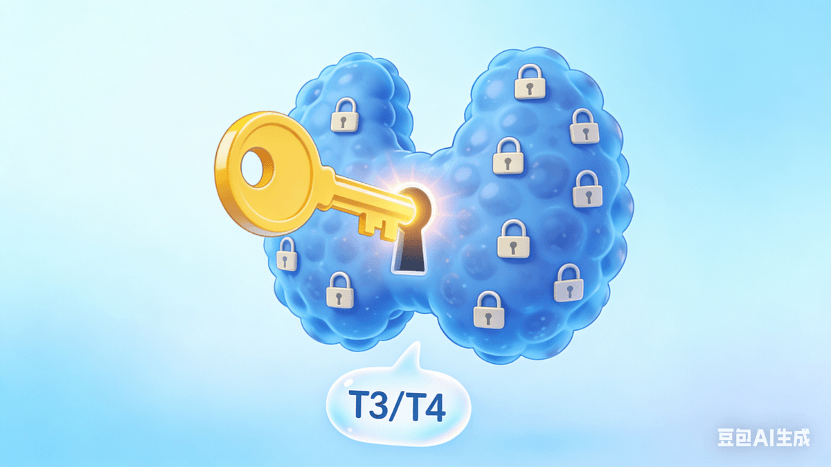 So what is the "little fleshy thing" behind the thyroid gland and eyeball mentioned above? Its real name is thyroid-stimulating hormone receptor (TSH receptor). You can think of the thyroid-stimulating hormone receptor (TSH receptor) as a special "little lock" on the surface of thyroid cells. 1. The location of the "lock" and its unique "key" This tiny lock is firmly attached to the cell membrane of thyroid follicular cells, and its only "key" is thyroid-stimulating hormone (TSH) secreted by our body's pituitary gland. Only TSH can precisely insert into this lock and open it; no other hormone can do so. 2. What happens after the lock is "unlocked"? Once the TSH key and TSH receptor lock successfully pair, a series of "working instructions" are triggered in the thyroid cells: • 	This allows the thyroid gland to synthesize and secrete more thyroid hormones (T3, T4), which are the "master switch" regulating the body's metabolism, body temperature, and heart rate. also 	stimulates the growth and proliferation of thyroid cells themselves.
