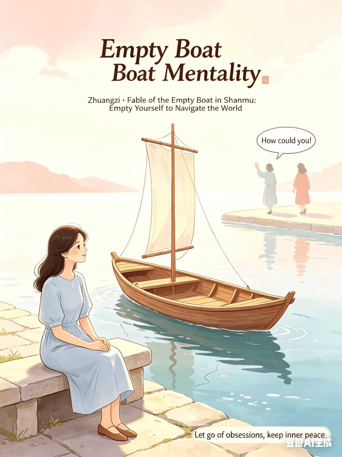Article 1: Zhuangzi’s "Empty Boat" Mentality – Stop Taking Things Personally and Protect Your Inner Peace Part 1: The Philosophy Explained Zhuangzi’s "Empty Boat" mentality originates from a famous parable in the classic Daoist text, the Zhuangzi. Its core philosophy is "emptying oneself to navigate the world." Simply put, it means keeping your mind like an empty boat—free from stubbornness and ego, and refusing to over-analyze others' words or actions as personal attacks.  In life, much of our emotional exhaustion stems from our ego. When someone makes a thoughtless remark or a careless gesture, we tend to take it personally, misinterpreting it as rejection or disrespect. This quickly spirals into anger, grievance, and anxiety. The "Empty Boat" mindset isn't about silently swallowing insults or becoming apathetic; rather, it’s about letting go of self-centered assumptions. It teaches us to view others' behavior objectively, understanding that their attitudes usually reflect their own emotional states and circumstances, and have nothing to do with us. By realizing this, we minimize unnecessary emotional drain and maintain our inner calm. Part 2: Practical Applications At work, if a colleague accidentally interrupts your presentation, they likely aren't targeting you; they might just be eager to share a sudden idea or simply didn't realize you hadn't finished. At home, your partner's occasional impatience doesn't mean they don't love you—they might just be exhausted from work or in a bad mood. When a friend forgets to reply to your text, it doesn't mean they don't care; they might just be caught up in errands.  Practicing the "Empty Boat" mentality means that when faced with these situations, you take a deep breath, pause for 30 seconds, and avoid jumping to the conclusion that you're being attacked. Instead, you step into their shoes. For instance, if a coworker interrupts you, you can smile and say, "That's a great point, let me just add to my previous thought." This resolves the awkwardness, prevents you from dwelling on feelings of grievance, and keeps the focus on the actual task rather than on emotional conflict. Part 3: Conclusion The essence of Zhuangzi's "Empty Boat" mentality is teaching us to let go of our ego-driven fixations. It encourages us to view interpersonal frictions and disagreements through a calm, objective lens, thereby reducing emotional burnout and safeguarding our inner composure. It reminds us of a fundamental boundary: other people's words and actions are their business, while our emotional response is our business. There is no need to drain our energy or disrupt our rhythm over someone else's thoughtless mistakes or mood swings. In our daily lives and careers, the core of practicing this mentality boils down to three steps: strip away assumptions, practice empathy, and focus on yourself.  When encountering interpersonal friction, stop the emotional reaction before it erupts. Drop the assumption that "they are out to get me." Calmly analyze the other person's situation, recognizing that most conflicts arise from misunderstandings rather than malice. Next, put yourself in their shoes to understand their struggles, avoiding the trap of holding grudges or overthinking trivial details. Finally, bring your attention back to yourself. Concentrate on doing your own work well and refuse to be swayed by the erratic behavior of others. You don't need to force everyone to understand you, nor should you doubt your worth because of someone else's attitude. By embracing the "Empty Boat" mentality, you stop obsessing over others' opinions and let go of irrelevant conflicts. Only then can you maintain true peace and poise amidst complex human relationships, channeling your energy into the things that truly matter and living a much lighter, freer life.