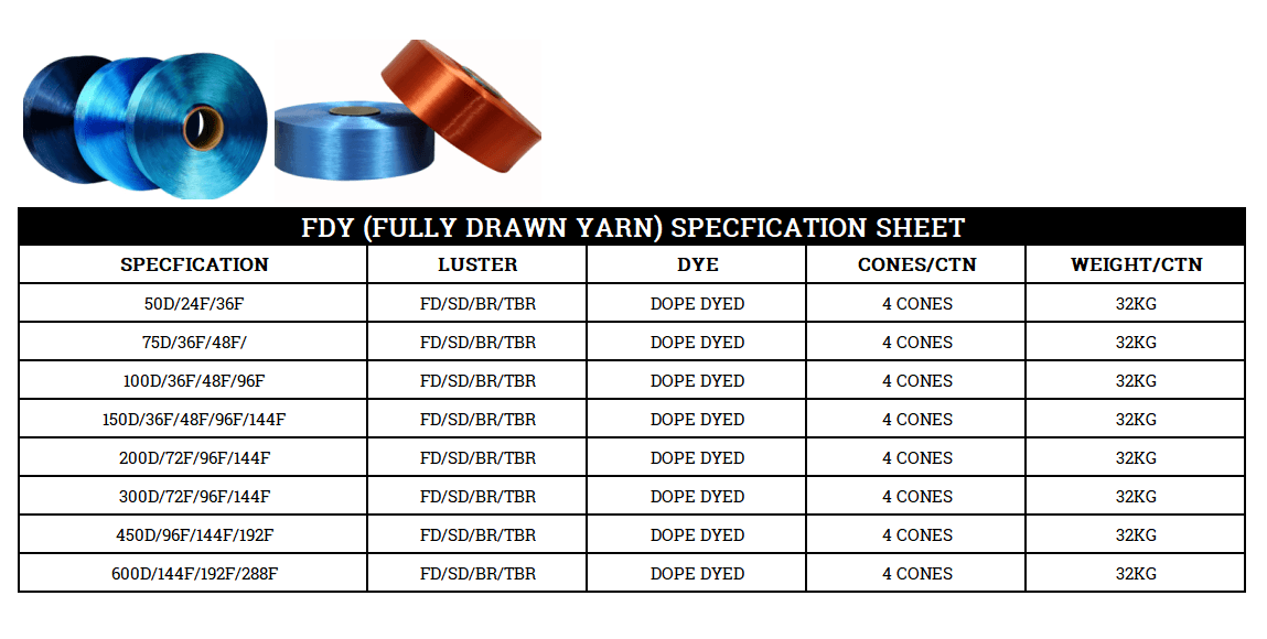 POLYESTER FULL DRAWN YARN -FDY