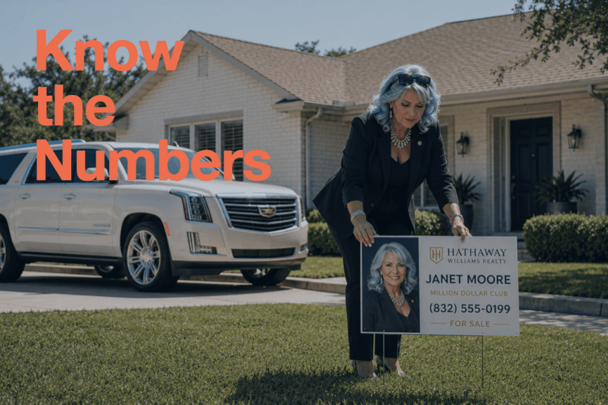 Satirical photo of an agent in a suit placing a yard sign next to a luxury SUV, highlighting the high cost of real estate tasks you can DIY. Satirical photo of an agent in a suit placing a yard sign next to a luxury SUV, highlighting the high cost of real estate tasks you can DIY.