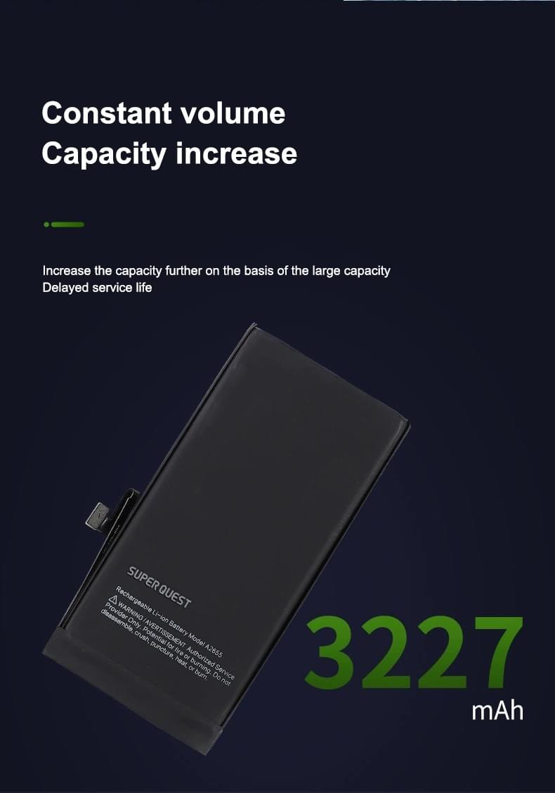 SUPER QUEST 3227mAh High Performance Phone Batteries for iphone13