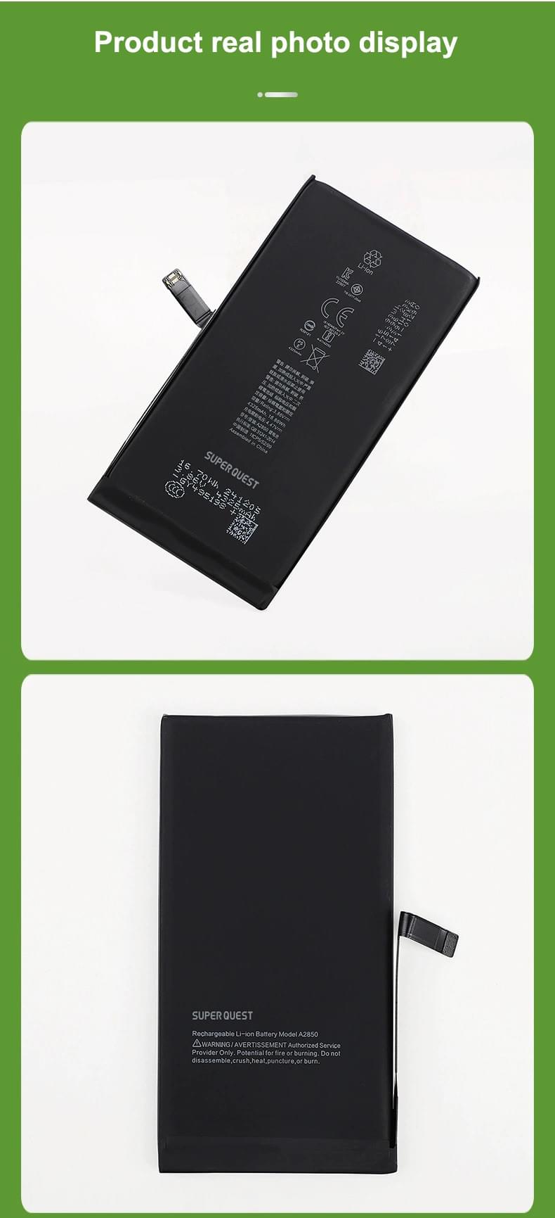 SUPER QUEST 4325mAh High Capacity Lithium Ion Mobile Phone Batteries for iphone14 Plus