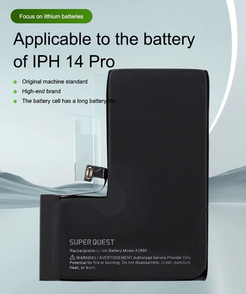 SUPER QUEST 3200mAh Good Capacity Mobile Phone Battery Lithium Replacement for iphone14 Ppr