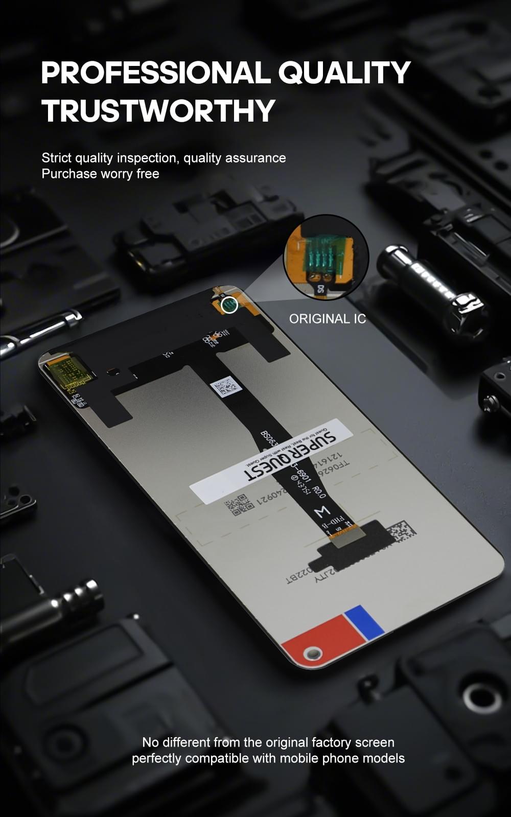 SUPER QUEST SOR Display Screen Touch Panel Digitizer Assembly for R20/NOVA 5T