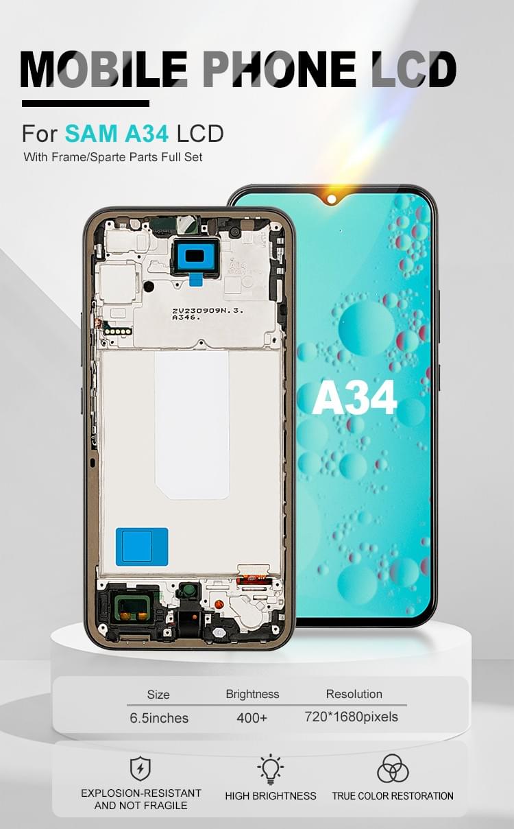 SUPER QUEST SOL High Quality Replacement Cell Phone LCD Display for SAM A34