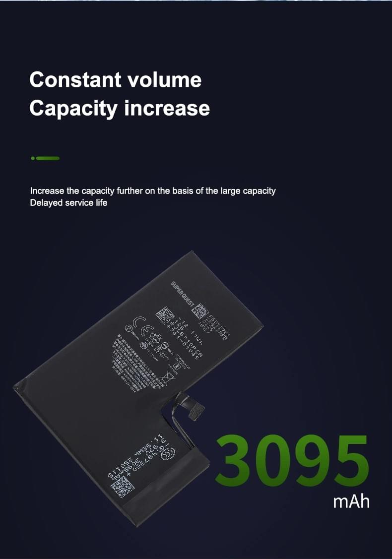 SUPER QUEST 3095mAh Professional Mobile Phone Replacement Battery for iphone13 pro