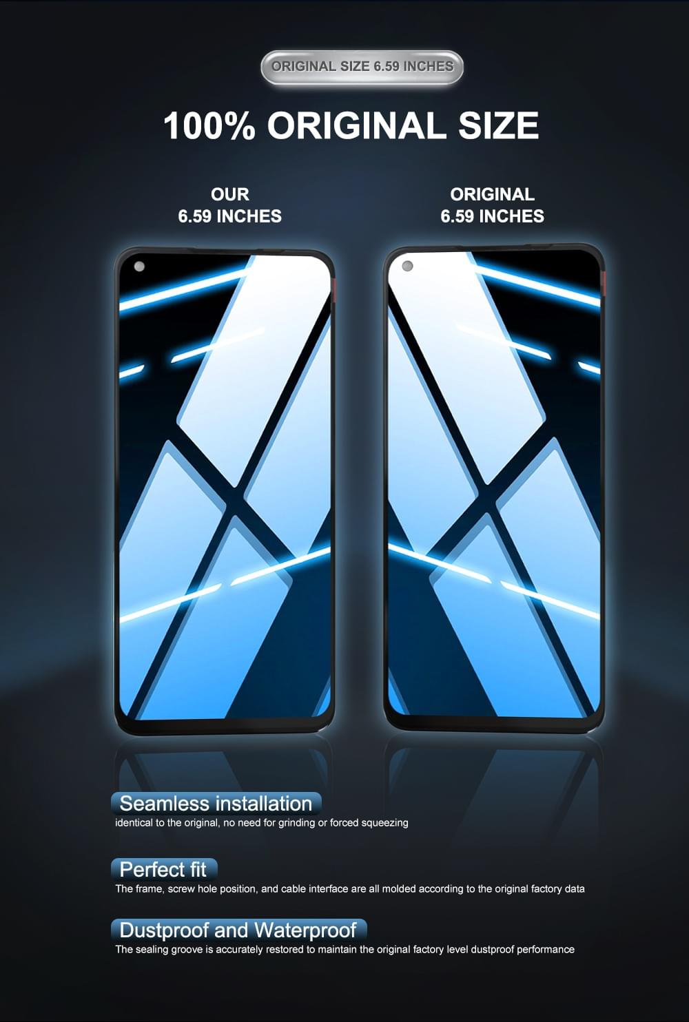 SUPER QUEST SOR Cell Phones Screen for OP K9S/FOR REALME 9PRO FOR REALME Q5/Q3s/Q3t/nordce2 lite/k10