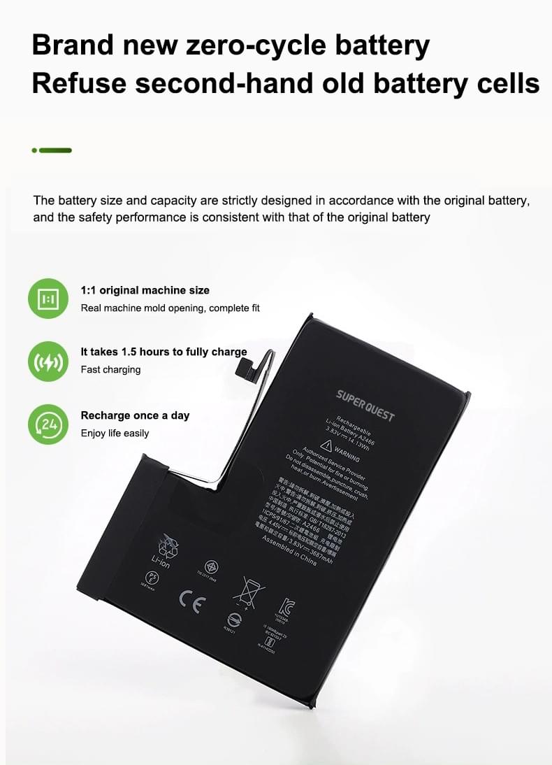 SUPER QUEST 3687mAh Durable Mobile Phone Battery for iphone12 pro max