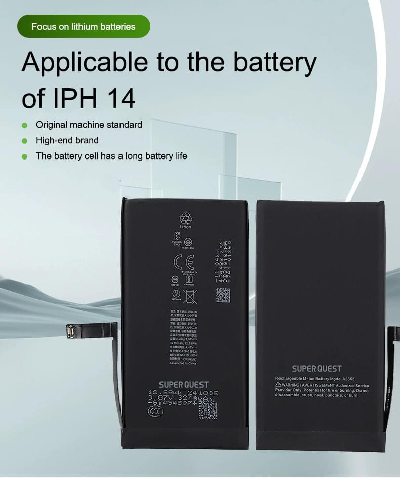 SUPER QUEST 3279mAh Replacement Li-Polymer Battery Mobile Phone Battery for iphone14