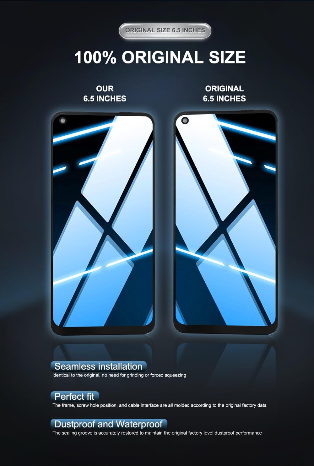 SUPER QUEST SOR Display Lcd Screen for OPPO A72 5G/A52 5G/A53 5G/A73 5G/FOR REALME7 5G