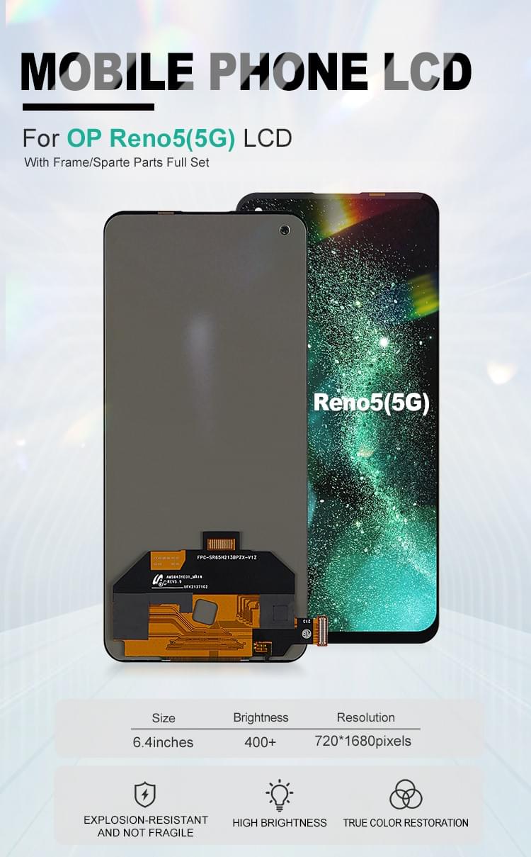 SUPER QUEST SOL Pantalla Display Touch Screen Mobile Phone for OP Reno5(5G) 