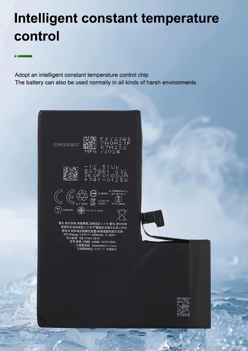 SUPER QUEST 3200mAh Good Capacity Mobile Phone Battery Lithium Replacement for iphone14 Ppr