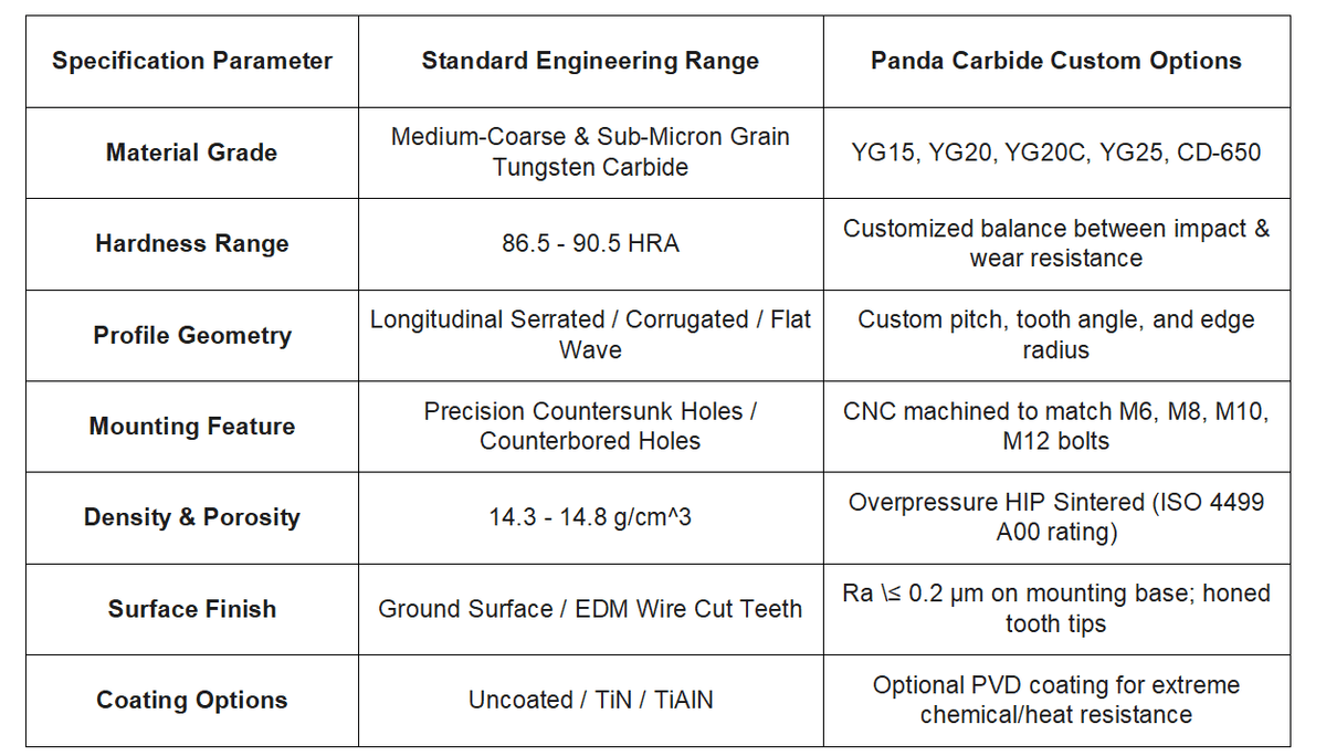 Tungsten Carbide Serrated Wear Plates & Corrugated Gripper Liners | Heavy-Duty Resistant Liners