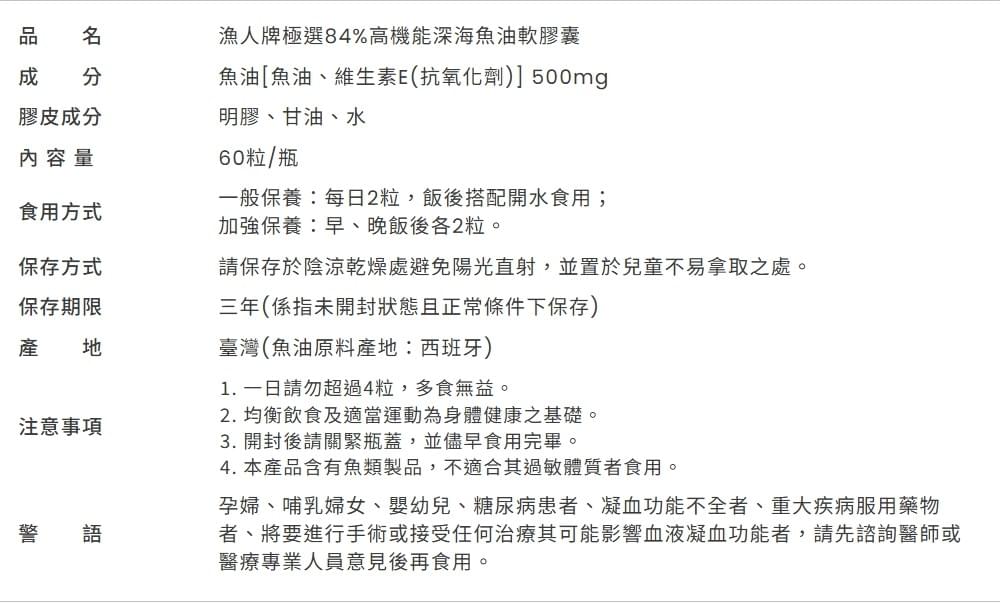 極選84%高機能深海魚油軟膠囊
