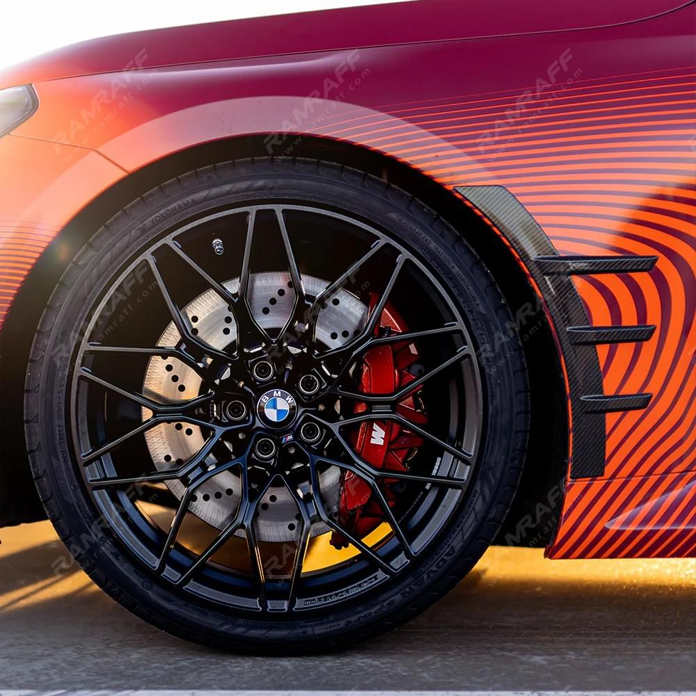 BMW M2 G87 dry carbon fiber fender trim, wheel arch/Molduras de guardabarros de fibra de carbono sec