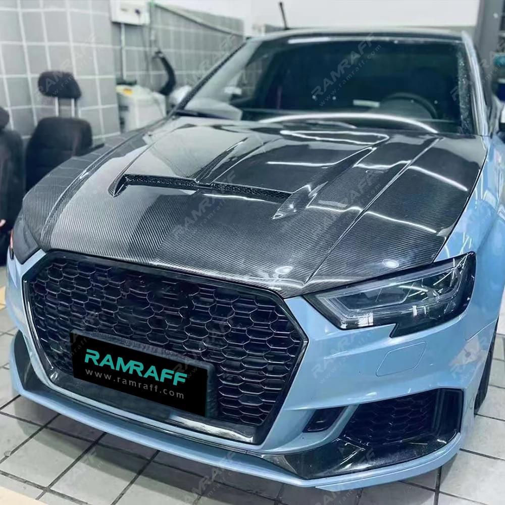 AUDI RS3 Dry carbon fiber hood/Accesorios de modificación del capó de fibra de carbono seco para AUD
