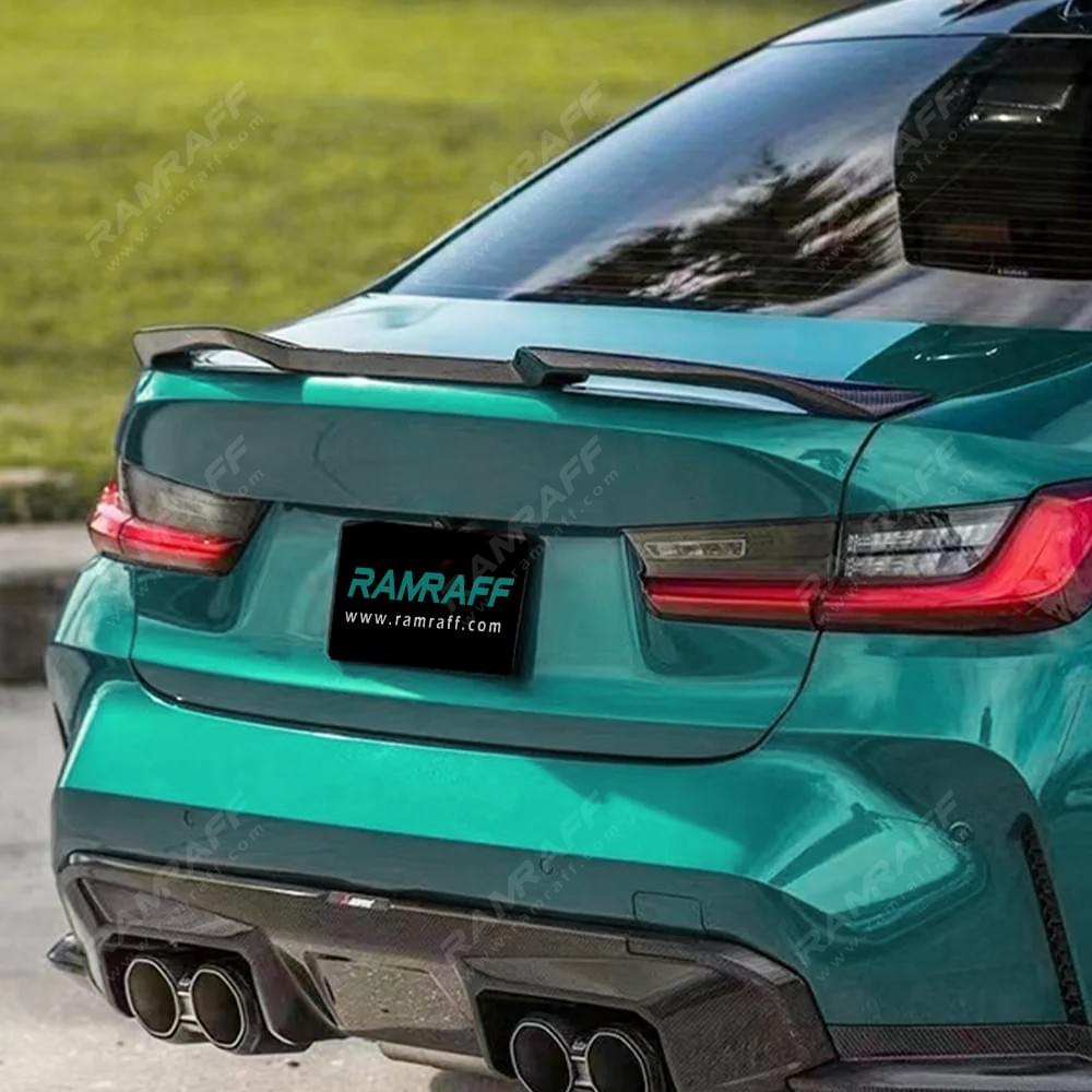 Dry Carbon V Style Rear Trunk Tail Wing Fins for BMW M3 G80 M4 G82 G83 2021+