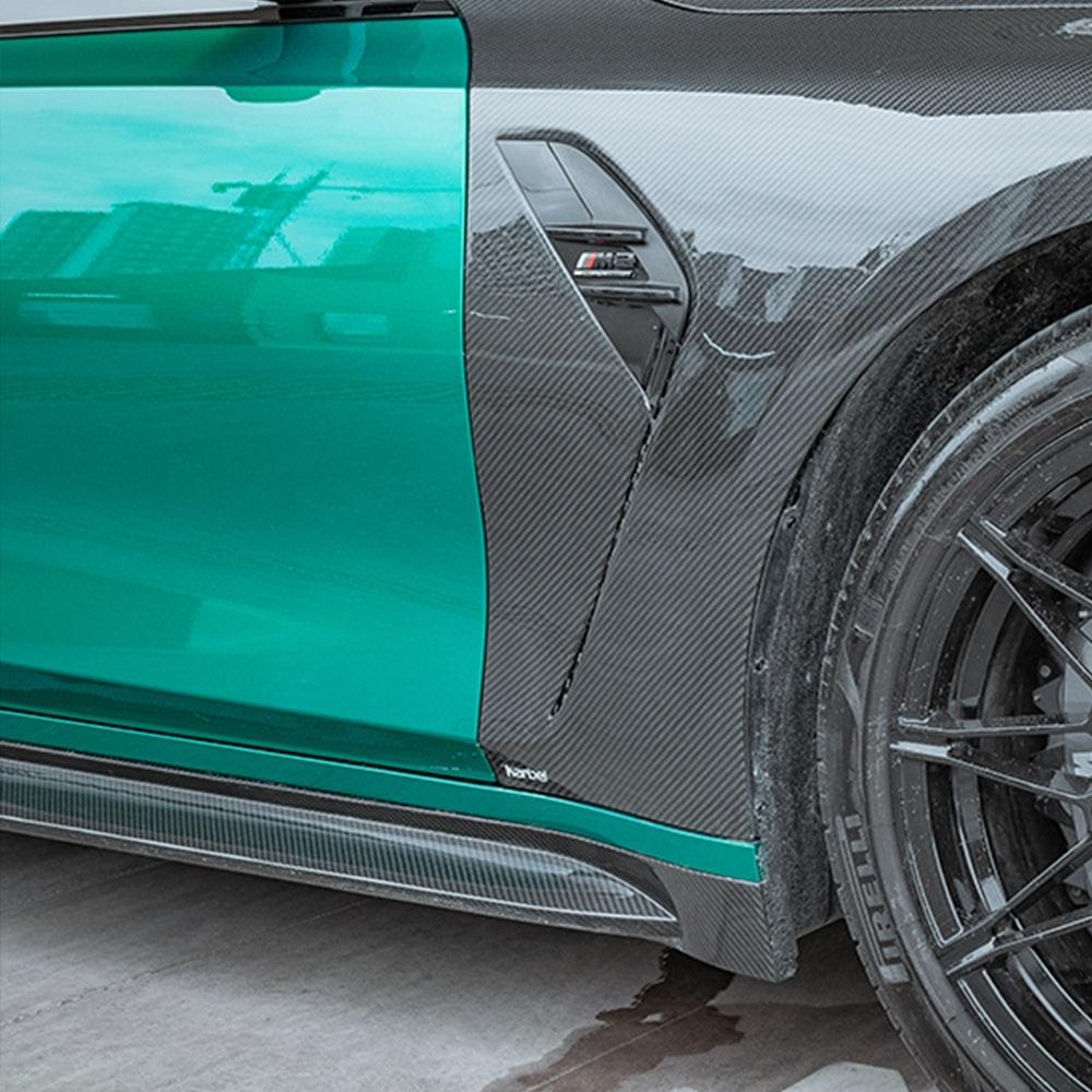 For BMW M3/M4 G80/G82 Dry carbon fiber side skirt Ramraff /Faldón lateral de carbono seco