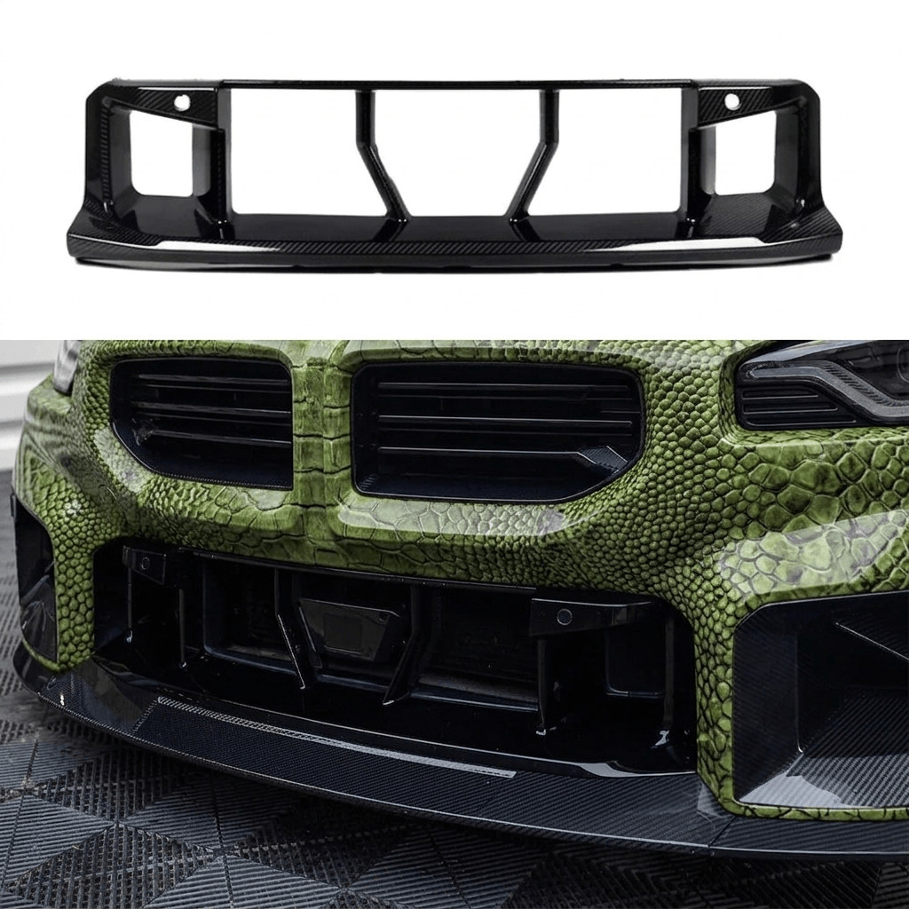 BMW M2 G87 Dry Carbon Fiber Lower Front Grille Mesh | Performance Aero Bumper Trim Upgrade RAMRAFF