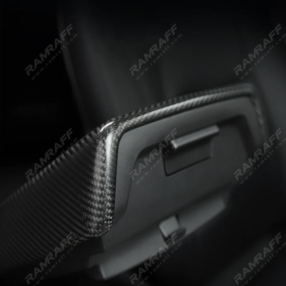 ramraff Dry Carbon Fiber Interior Armrest Box Cover for Tesla Model 3 Y S X Central Carbon Control 