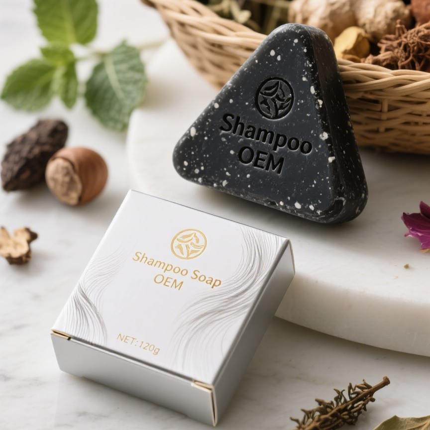 Platycladus orientalis leaf Polygonum multiflorum natural plant handmade shampoo soap OEM