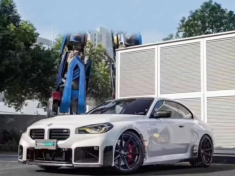 BMW G87 M2 2023 24 MP Style Front Body Kit Real Dry Carbon Car Bumper Spoiler Diffuser Splitter 