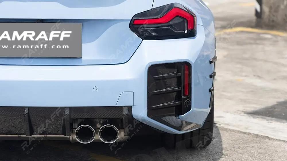 BMW M2 G87 Dry carbon fiber rear bumper trim/Отделка заднего бампера из сухого углеродного волокна