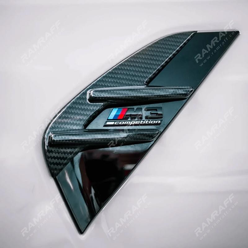 BMW M3/M4 G80/G82 Dry carbon fiber Side Badges Fender Air Knife